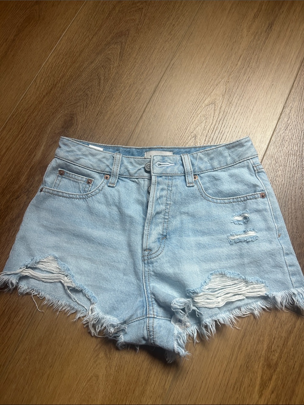 PacSun Light Blue Distressed Denim Shorts